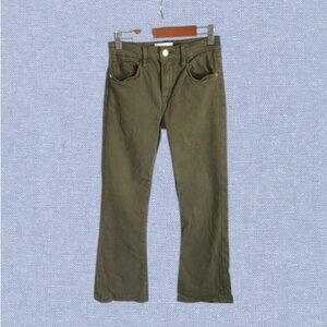 Frame Le Crop Mini Boot Washed Army Green Pants Size 24